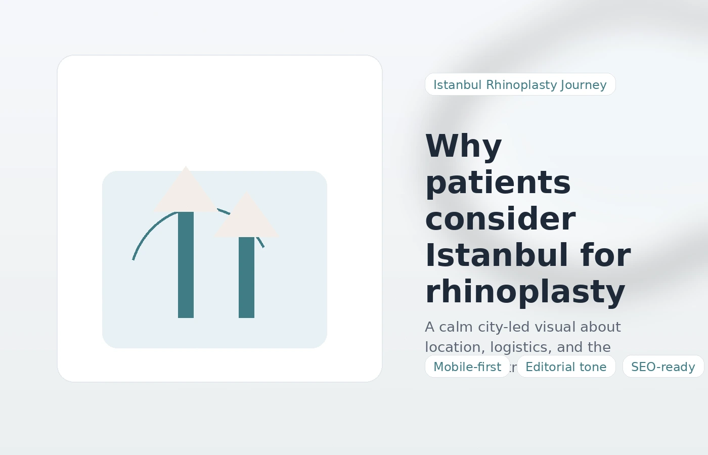 Editorial city illustration representing why international patients consider Istanbul for rhinoplasty